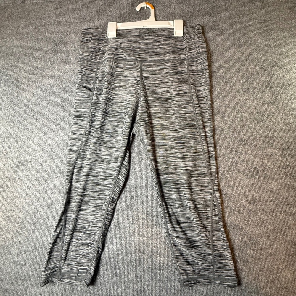 Sports Wear Women XL Gray Space Dye High Waisted Active Leggings with Pocket